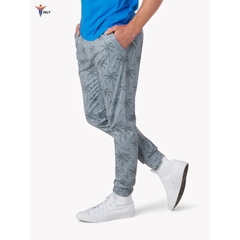 Chubbies Men's Gray Plushy Palms Jogger Pants Printed‎ Sweats- Size XXL